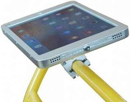 SYSTEM-S Stangen Halterung mit Schloss Befestigung aus Metall für iPad 9.7" (2018) A1673 A1674 A1675 A1893 A1954 A1822 A1823 A1474 A1475 A1476 A1566 A1567 Air 1 2
