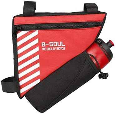 SYSTEM-S Fahrrad Tasche mit Flaschenhalter Befestigung in Rot Schwarz