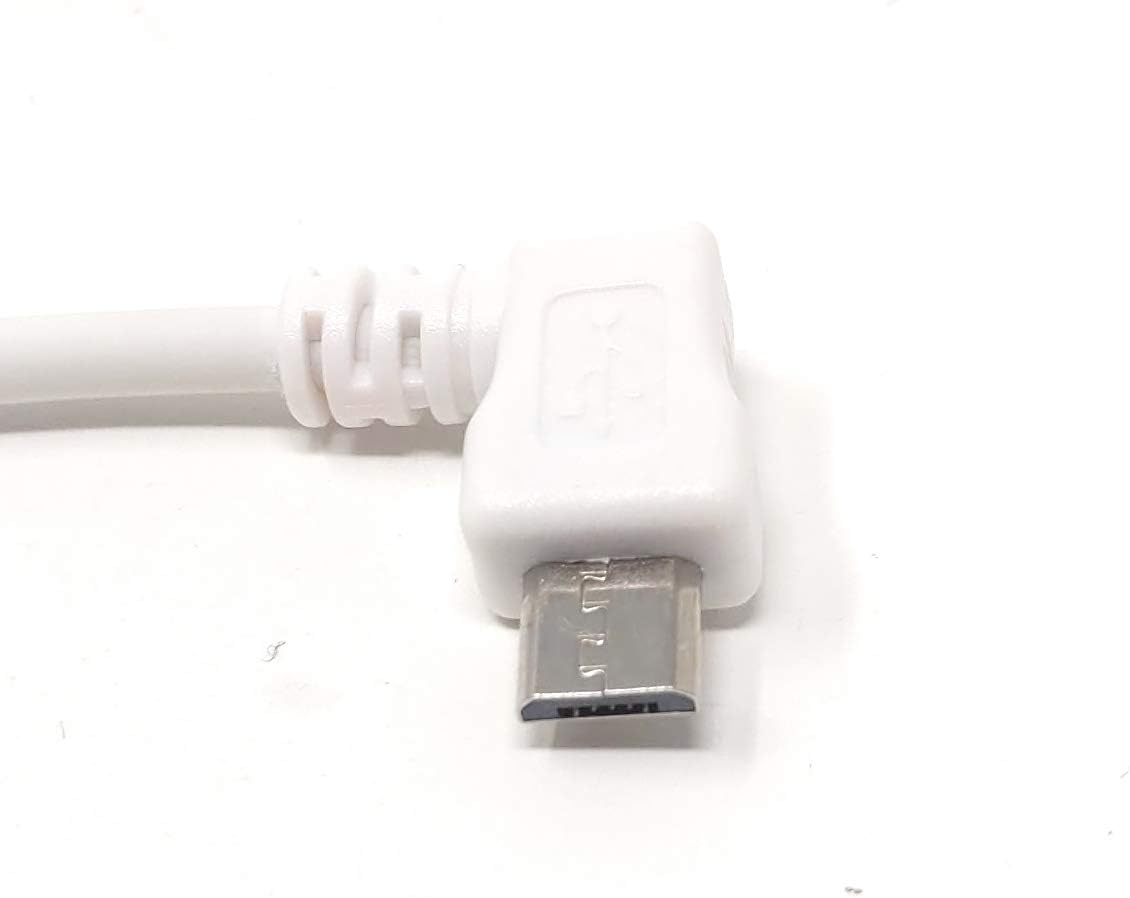 USB-Kabel USB-A auf Micro-USB 10 cm links gewinkelt weiß | System-S