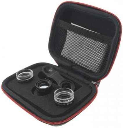 SYSTEM-S Makro Linse 3er Set Filter mit Clip und Schutztasche für Smartphone