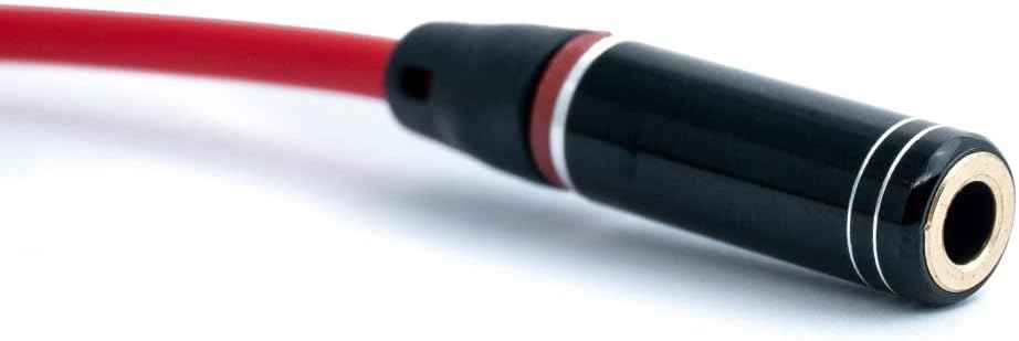 SYSTEM-S Audio Kabel 30 cm 3,5 mm Stereo Klinke Stecker zu Buchse Rot
