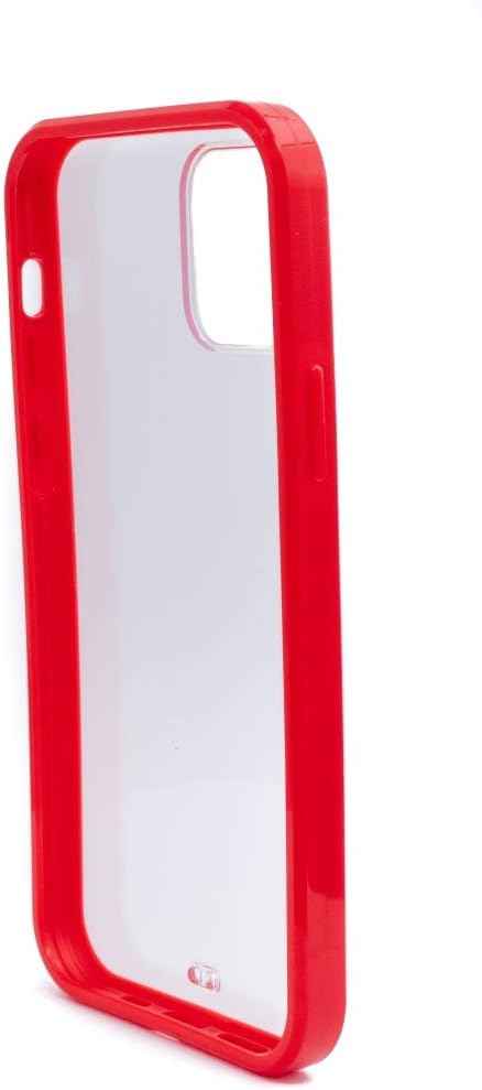 SYSTEM-S Schutzhülle aus Silikon in Rot Transparent Hülle kompatibel mit iPhone 12 Pro