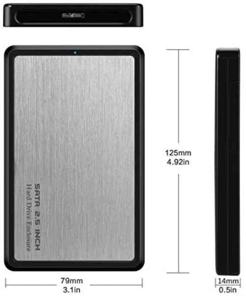 System-S USB 3.0 Micro B Festplattengehäuse 2, 5 Zoll SATA 1 2 3 HDD in Schwarz