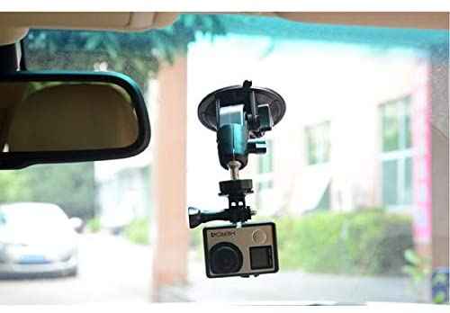 SYSTEM-S KFZ Auto Saugnapf Halterung mit 1/4 Kameraschraube 360° rotierbar für GoPro Auto Kamera