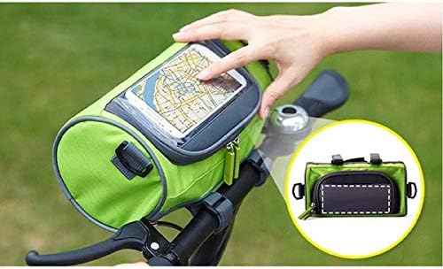 SYSTEM-S 2in1 Lenkertasche Fahrradhalterung Fahrradtasche Schultertasche Schutzhülle für 4,8 Zoll inch Geräte Smartphones in schwarz