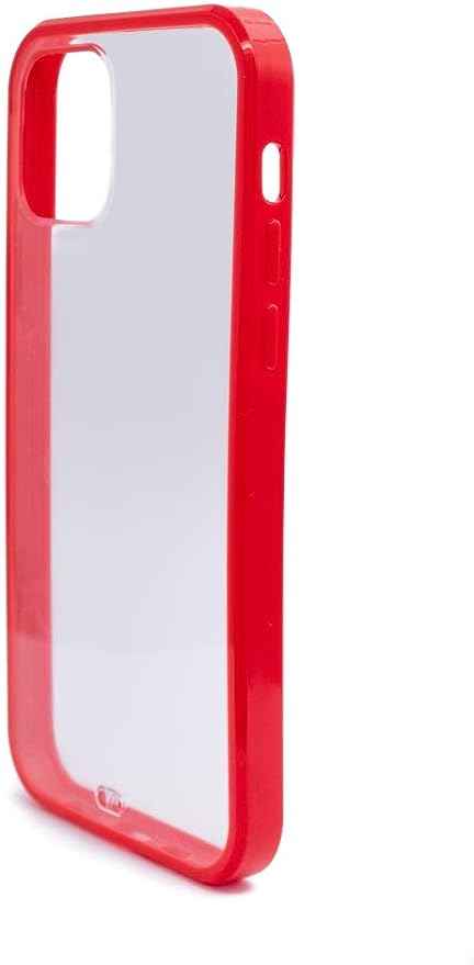 SYSTEM-S Schutzhülle aus Silikon in Rot Transparent Hülle kompatibel mit iPhone 12 Pro