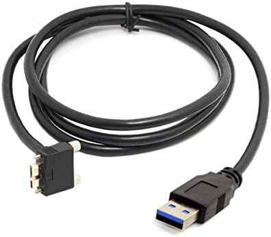 SYSTEM-S USB 3.0 A (male) zu Micro USB 3.0 (male) Aufwärts gewinkelt 120cm high speed Datenkabel Ladekabel mit Feststellschraube für Nikon D800 D800E D810