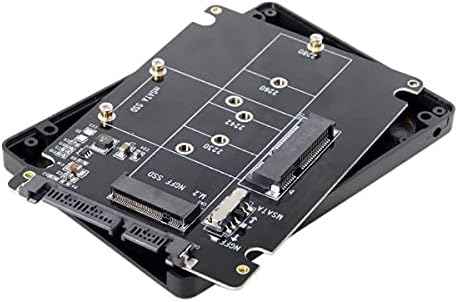 System-S SATA Y Adapter 3.0 zu M.2 NGFF B-Key & mSATA SSD mit Hülle Kabel in Schwarz