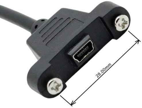 SYSTEM-S Mini USB Panel Mount Mini USB Stecker zu Mini USB Buchse mit Screw Nuts 50cm