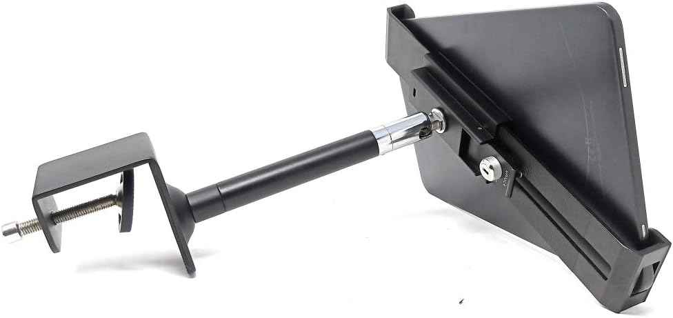 SYSTEM-S Tisch Halterung mit Schloss Befestigung in Schwarz für Tablet von 7" bis 10,5"