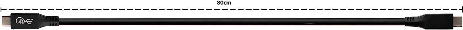 SYSTEM-S USB4 USB Kabel 80 cm Typ C Stecker zu Stecker 40 Gbit/s USB 4.0 in Schwarz