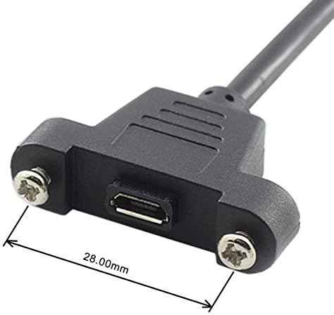 SYSTEM-S Micro USB Panel Mount Micro USB Stecker zu Micro USB Buchse mit Screw Nuts 50cm