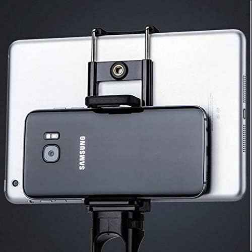 SYSTEM-S Universal 2in1 Stativadapter Aufsatz mit Gewinde Halterung Klemm Adapter für Tablet PC und Smartphone