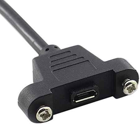 SYSTEM-S Micro USB Panel Mount Micro USB Stecker zu Micro USB Buchse mit Screw Nuts 50cm