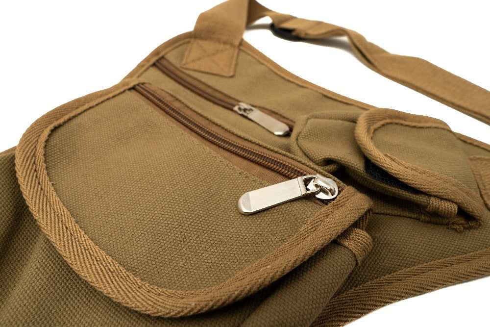 SYSTEM-S Tasche Wander Fahrrad Beutel aus Canvas Segeltuch in Braun