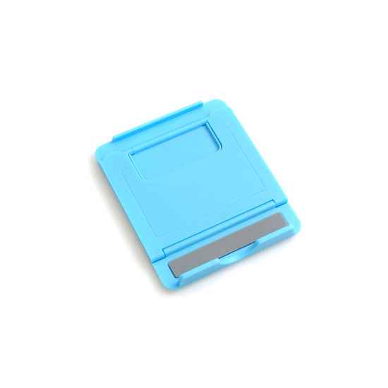 SYSTEM-S Universal Ständer Halter Klappständer Standfuss Tablet Tisch Halterung 6 Stufen Neigung einstellbar 60-75° für Tablet PC Smartphone und andere Geräte in Blau