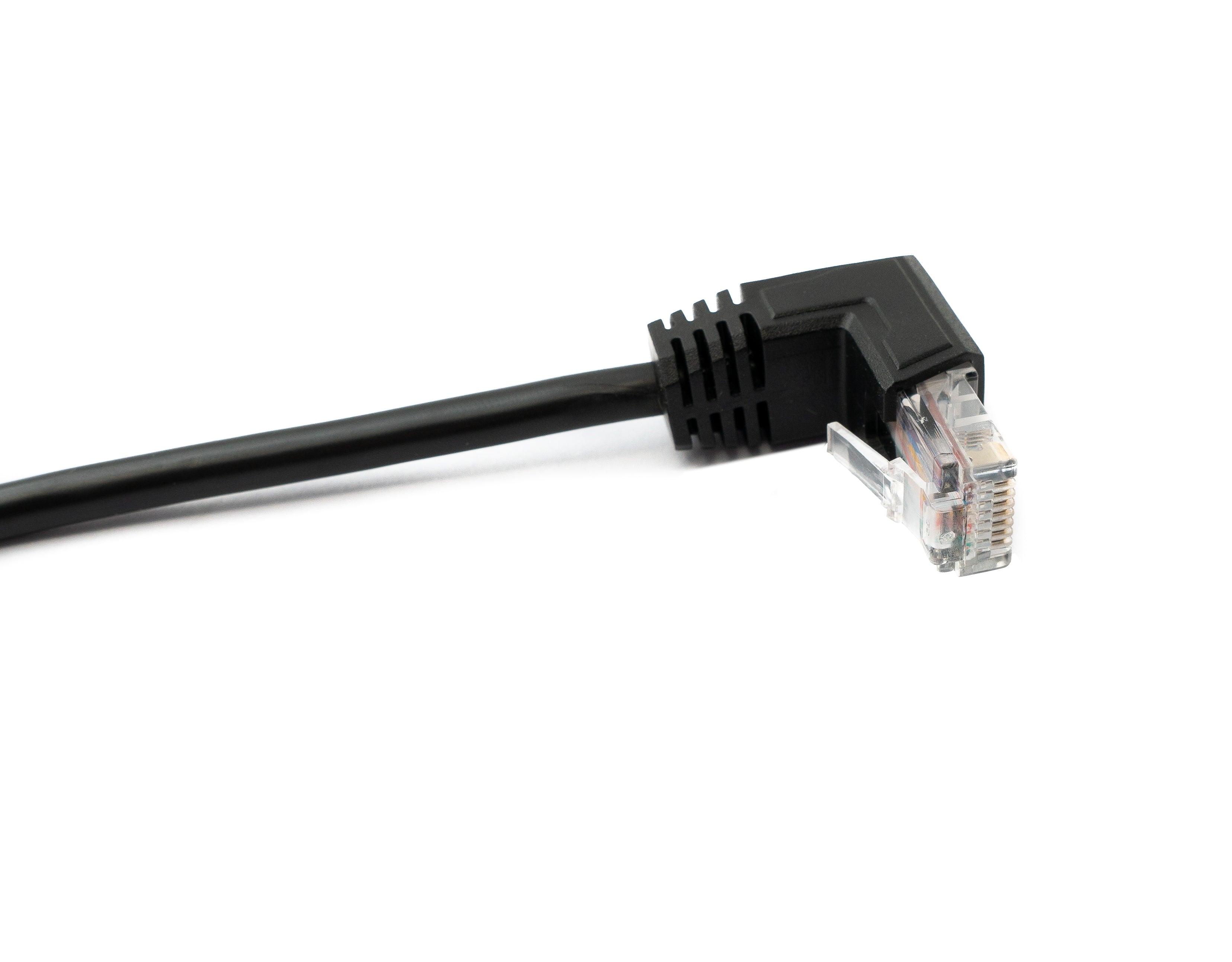 LAN Kabel RJ45 Stecker zu 8 Pin Terminalblock 30 cm gewinkelt schwarz | System-S