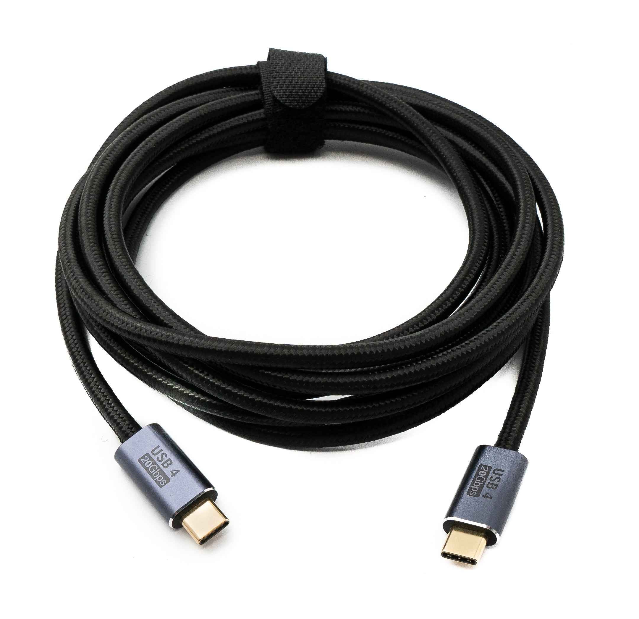 SYSTEM-S USB4 USB Kabel 300 cm Typ C Stecker zu Stecker 20 Gbit/s USB 4.0 geflochten Schwarz