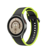 SYSTEM-S Armband 20 mm aus Silikon für Samsung Galaxy Watch 5 4 Smartwatch Neon Schwarz