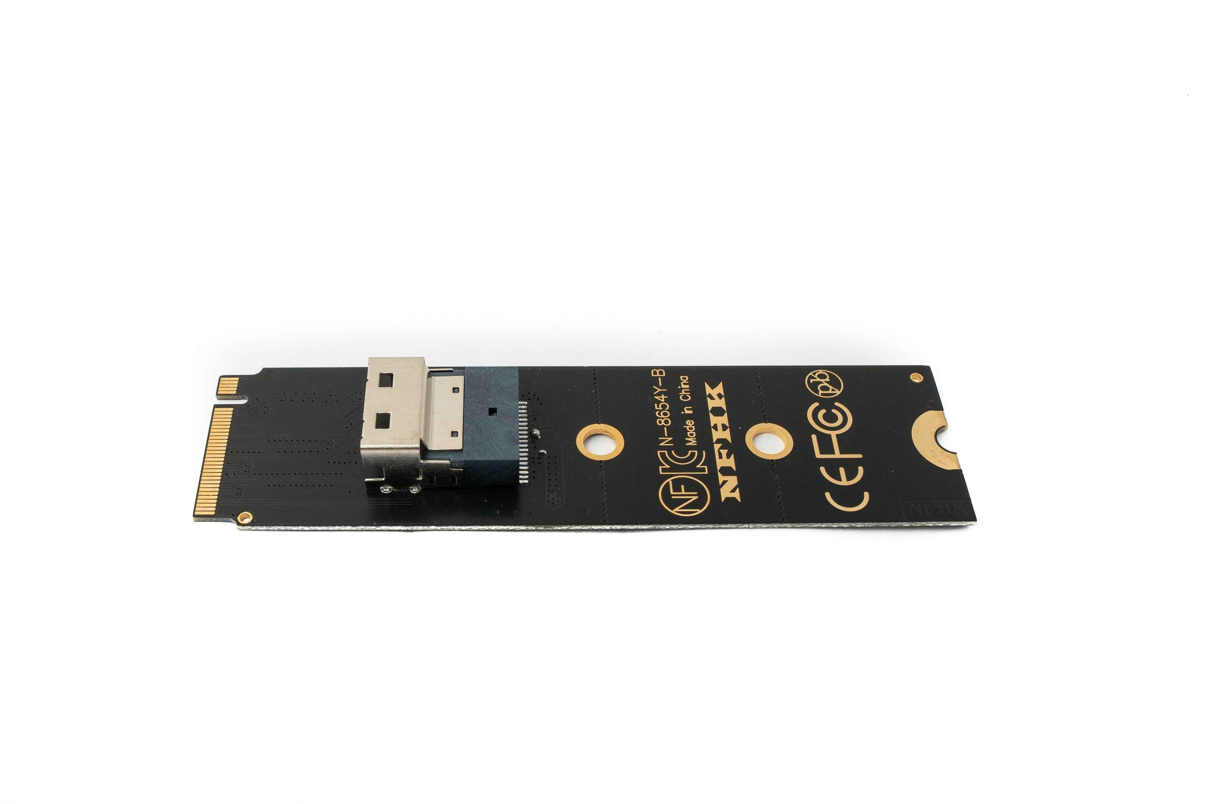 SYSTEM-S SFF-8654 NGFF M-key 40 cm NVME Kabel Stecker zu Buchse für Mainboard SSD
