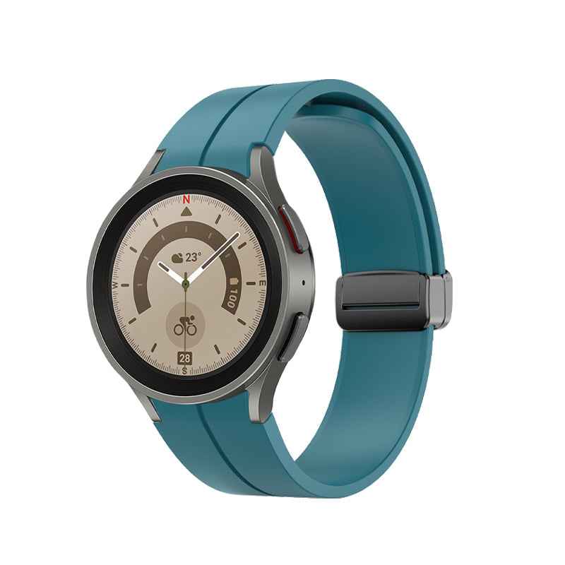 SYSTEM-S Armband 20 mm aus Silikon für Samsung Galaxy Watch 5 4 Smartwatch in Blau