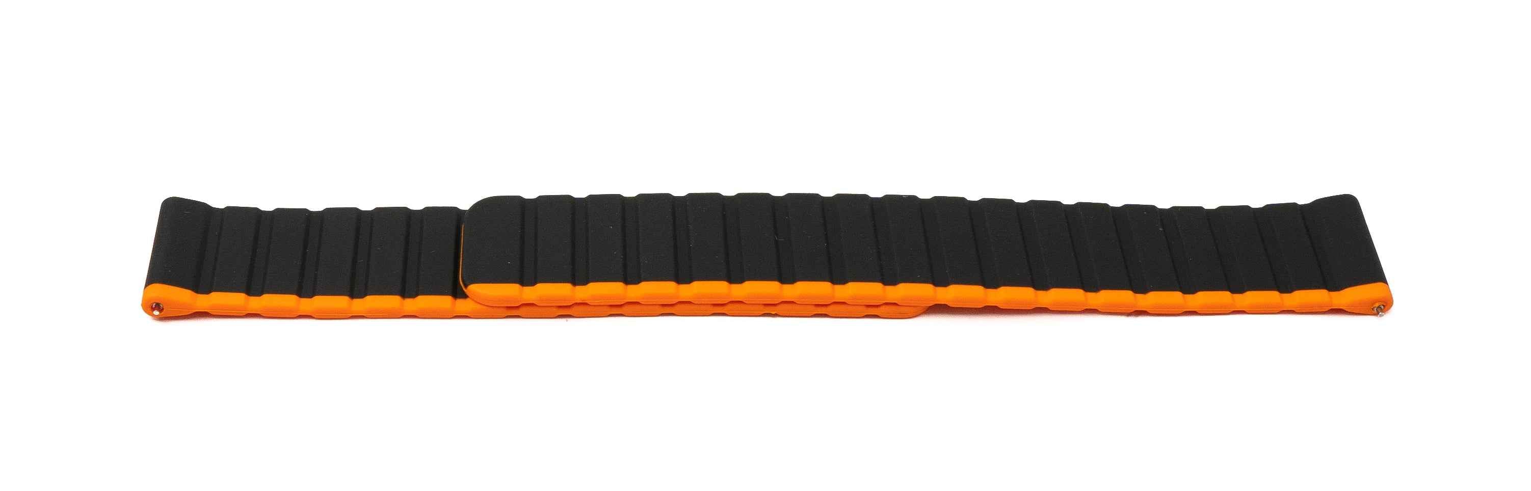SYSTEM-S Armband 20 mm aus Silikon magnetisch für Samsung Galaxy Watch 5 4 in Orange