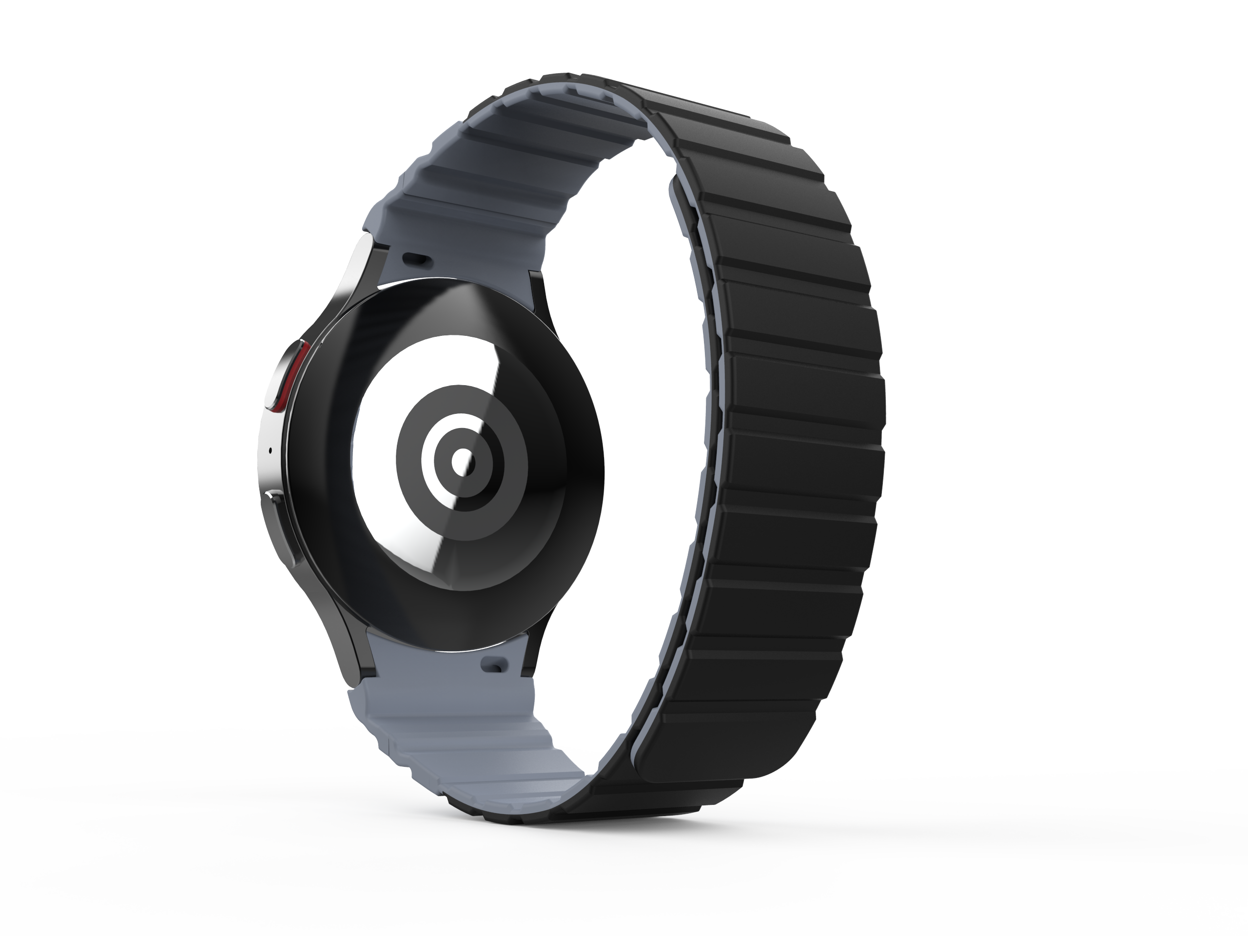 SYSTEM-S Armband 20 mm aus Silikon magnetisch für Samsung Galaxy Watch 5 4 in Schwarz