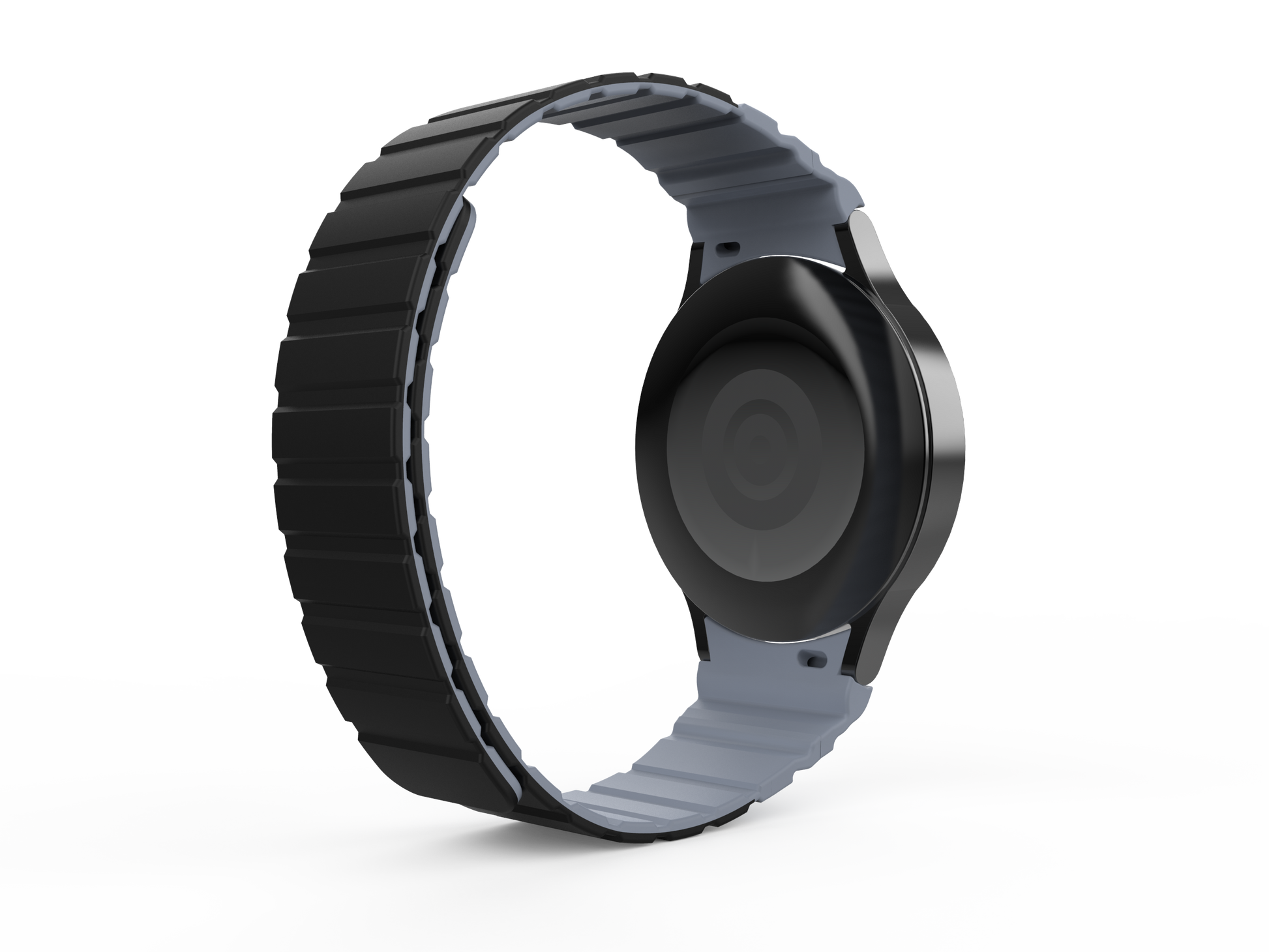 SYSTEM-S Armband 20 mm aus Silikon magnetisch für Samsung Galaxy Watch 5 4 in Schwarz
