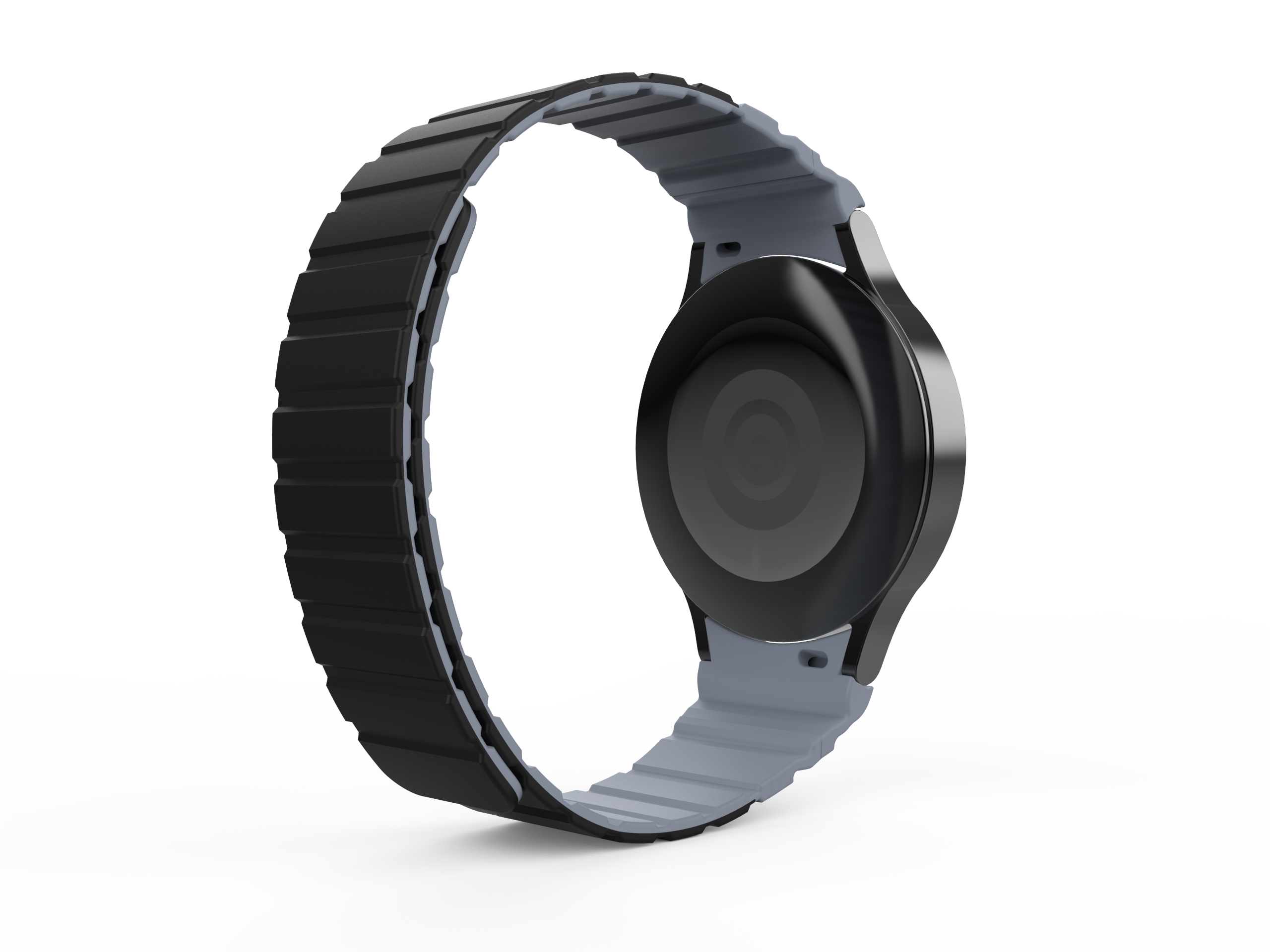 SYSTEM-S Armband 20 mm aus Silikon magnetisch für Samsung Galaxy Watch 5 4 in Schwarz