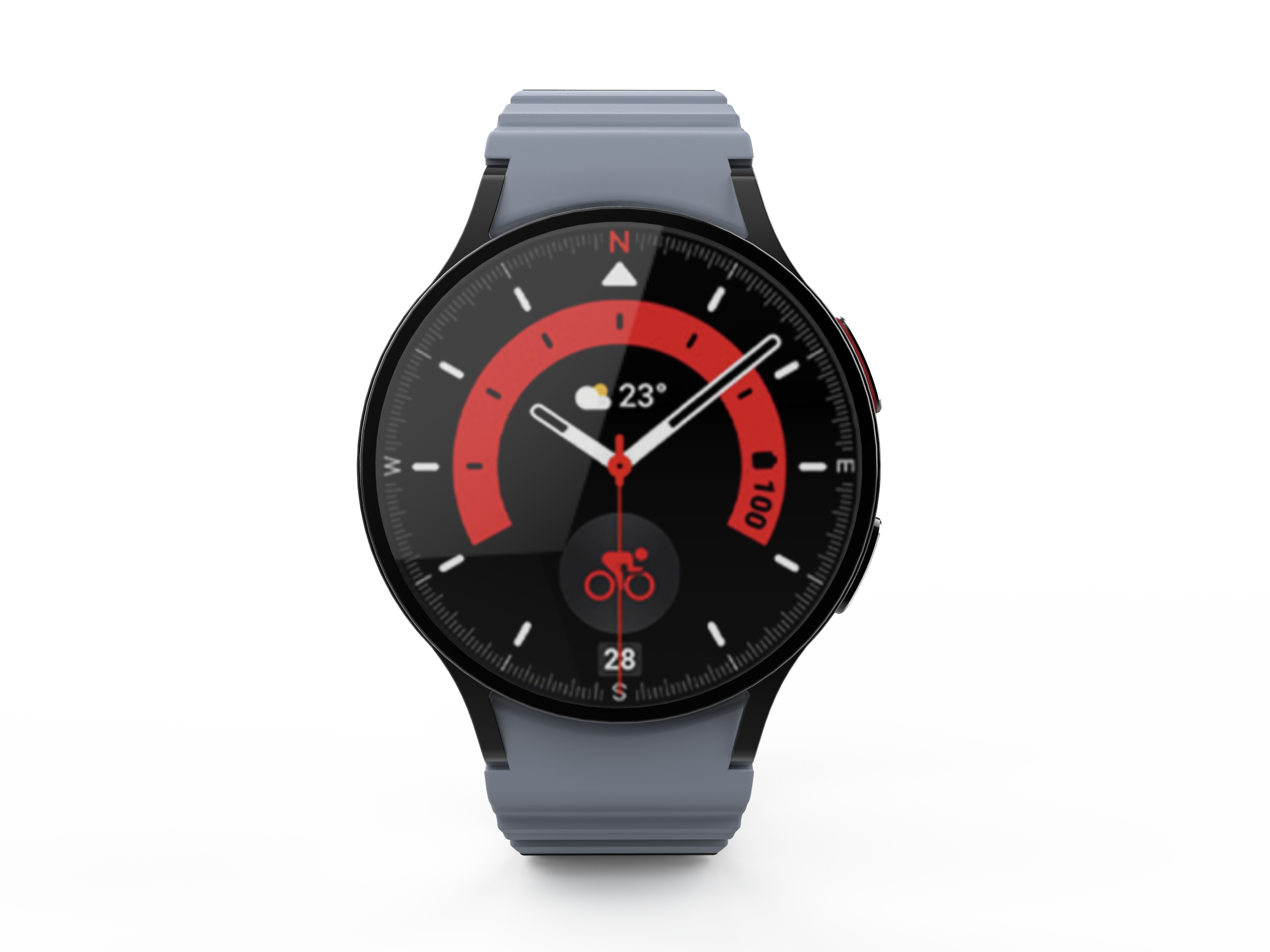 SYSTEM-S Armband 20 mm aus Silikon magnetisch für Samsung Galaxy Watch 5 4 in Schwarz
