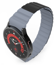 SYSTEM-S Armband 20 mm aus Silikon magnetisch für Samsung Galaxy Watch 5 4 in Schwarz