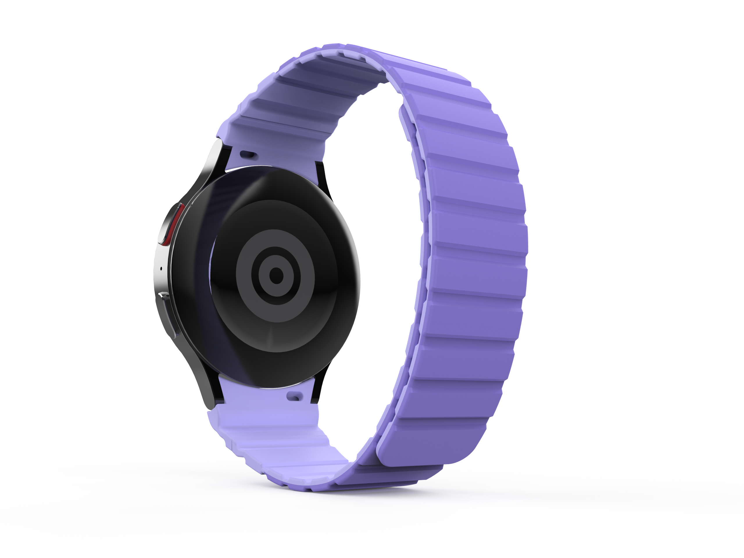 SYSTEM-S Armband 20 mm aus Silikon magnetisch für Samsung Galaxy Watch 5 4 in Lila