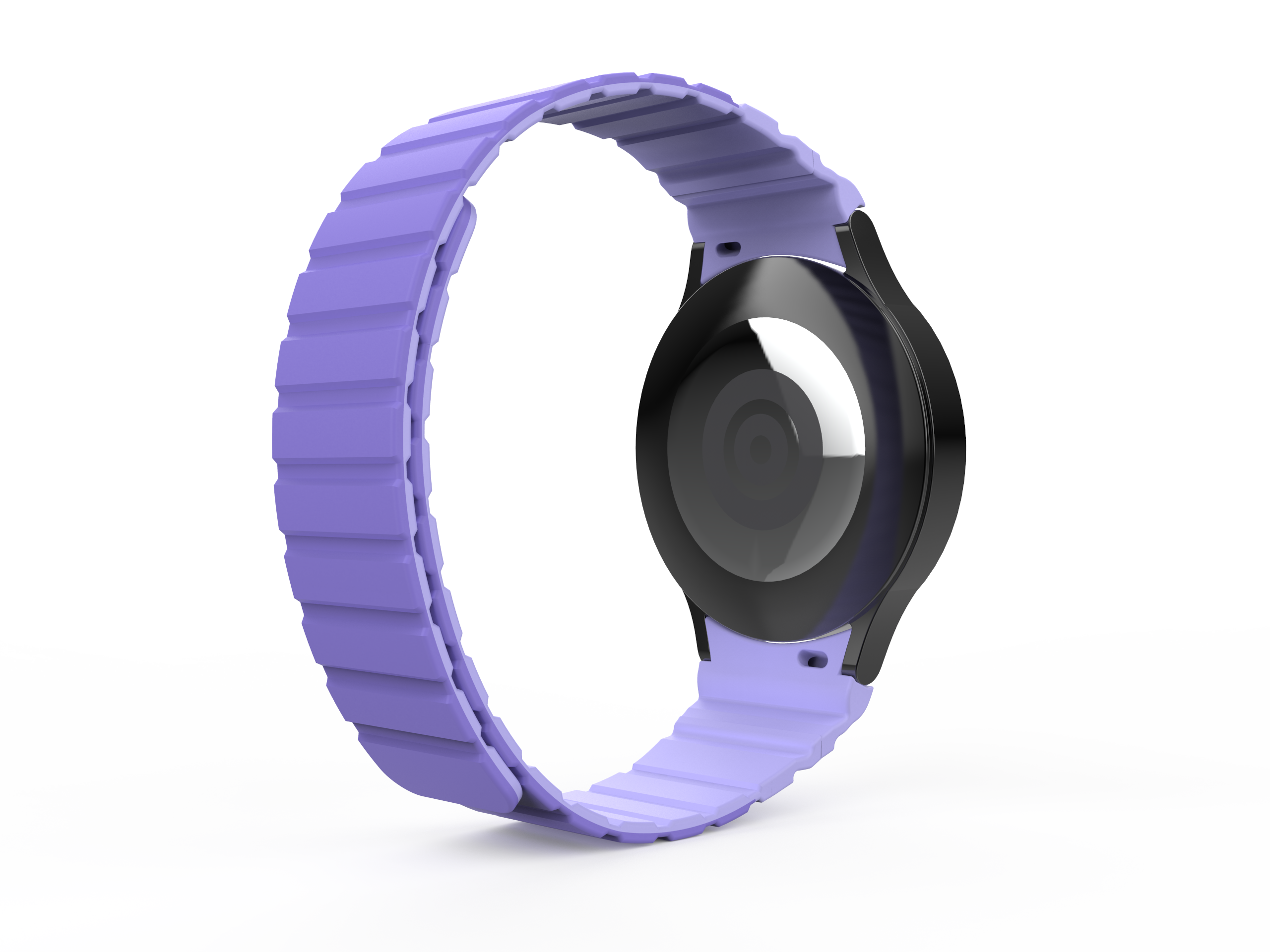 SYSTEM-S Armband 20 mm aus Silikon magnetisch für Samsung Galaxy Watch 5 4 in Lila