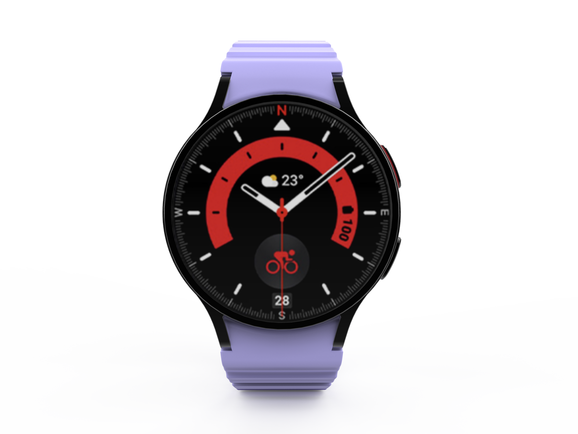 SYSTEM-S Armband 20 mm aus Silikon magnetisch für Samsung Galaxy Watch 5 4 in Lila