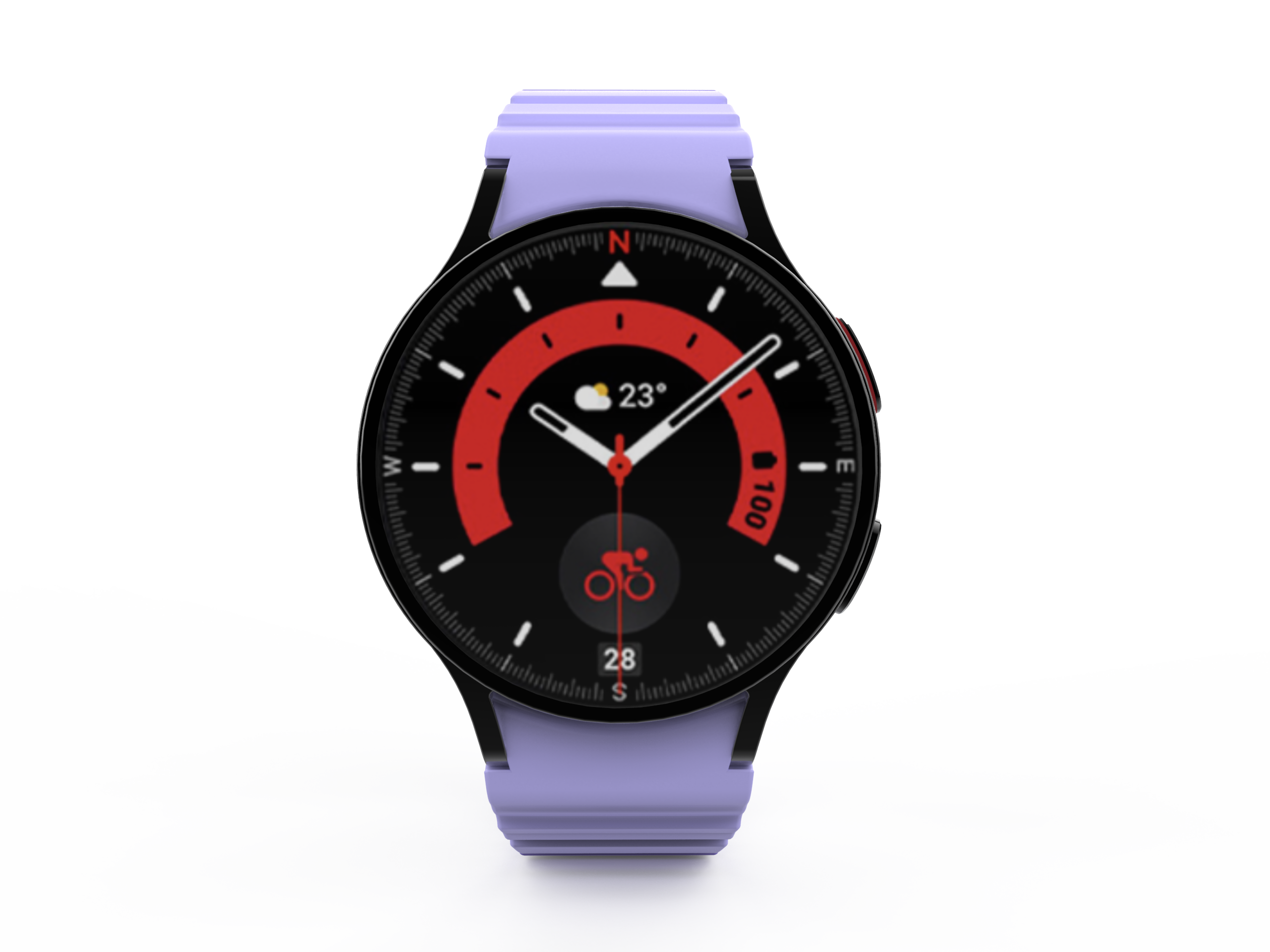 SYSTEM-S Armband 20 mm aus Silikon magnetisch für Samsung Galaxy Watch 5 4 in Lila