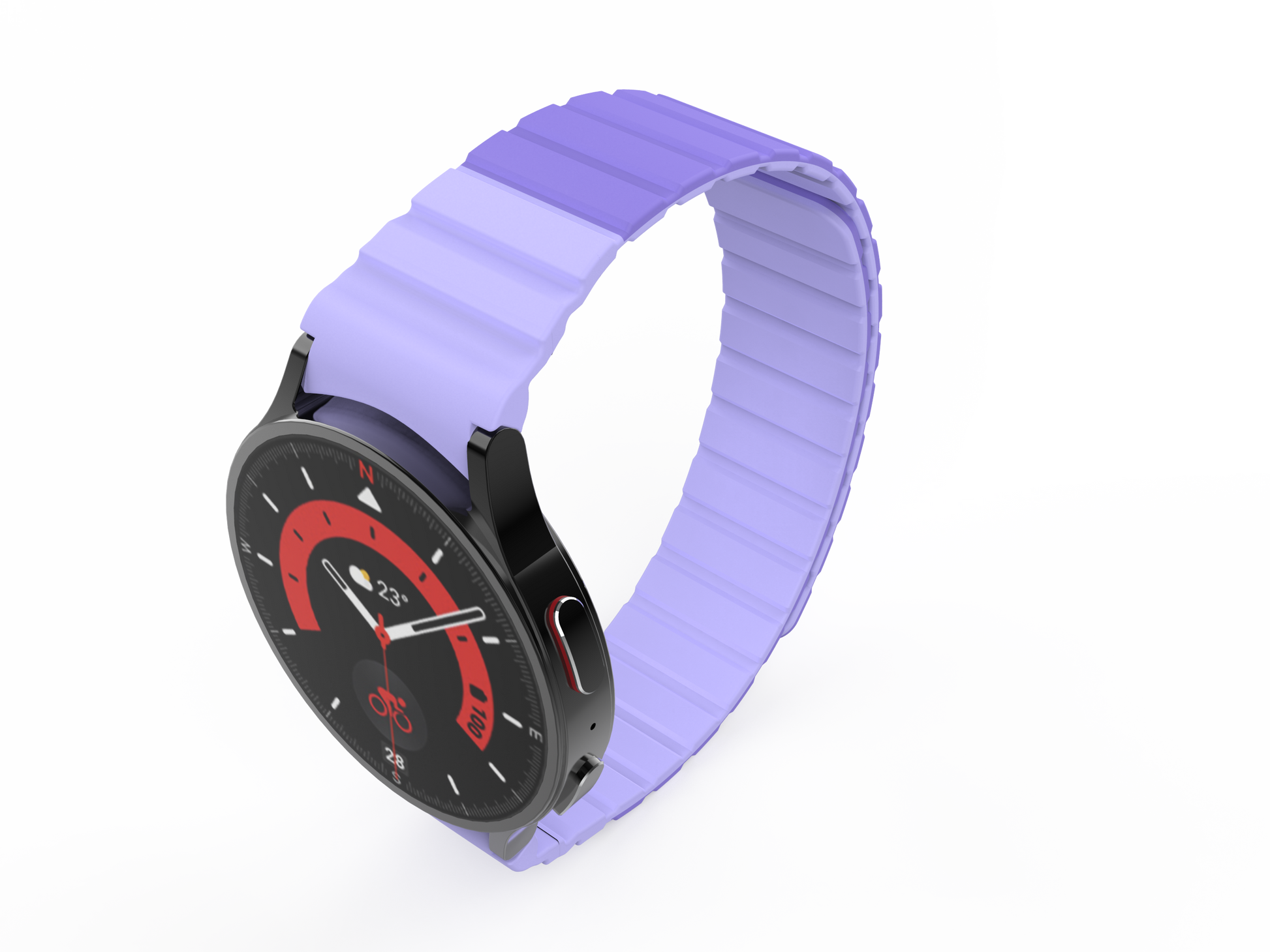 SYSTEM-S Armband 20 mm aus Silikon magnetisch für Samsung Galaxy Watch 5 4 in Lila