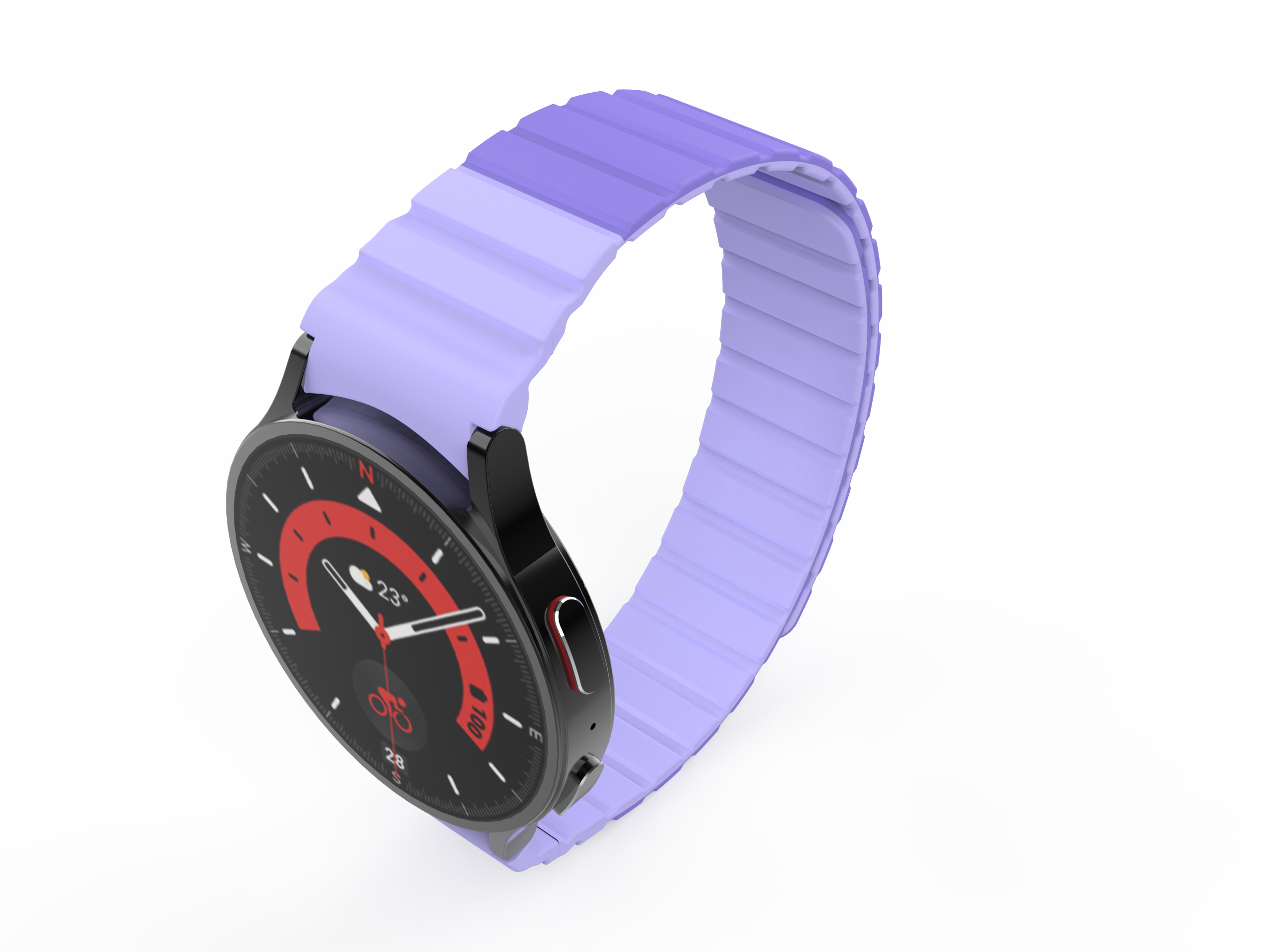 SYSTEM-S Armband 20 mm aus Silikon magnetisch für Samsung Galaxy Watch 5 4 in Lila