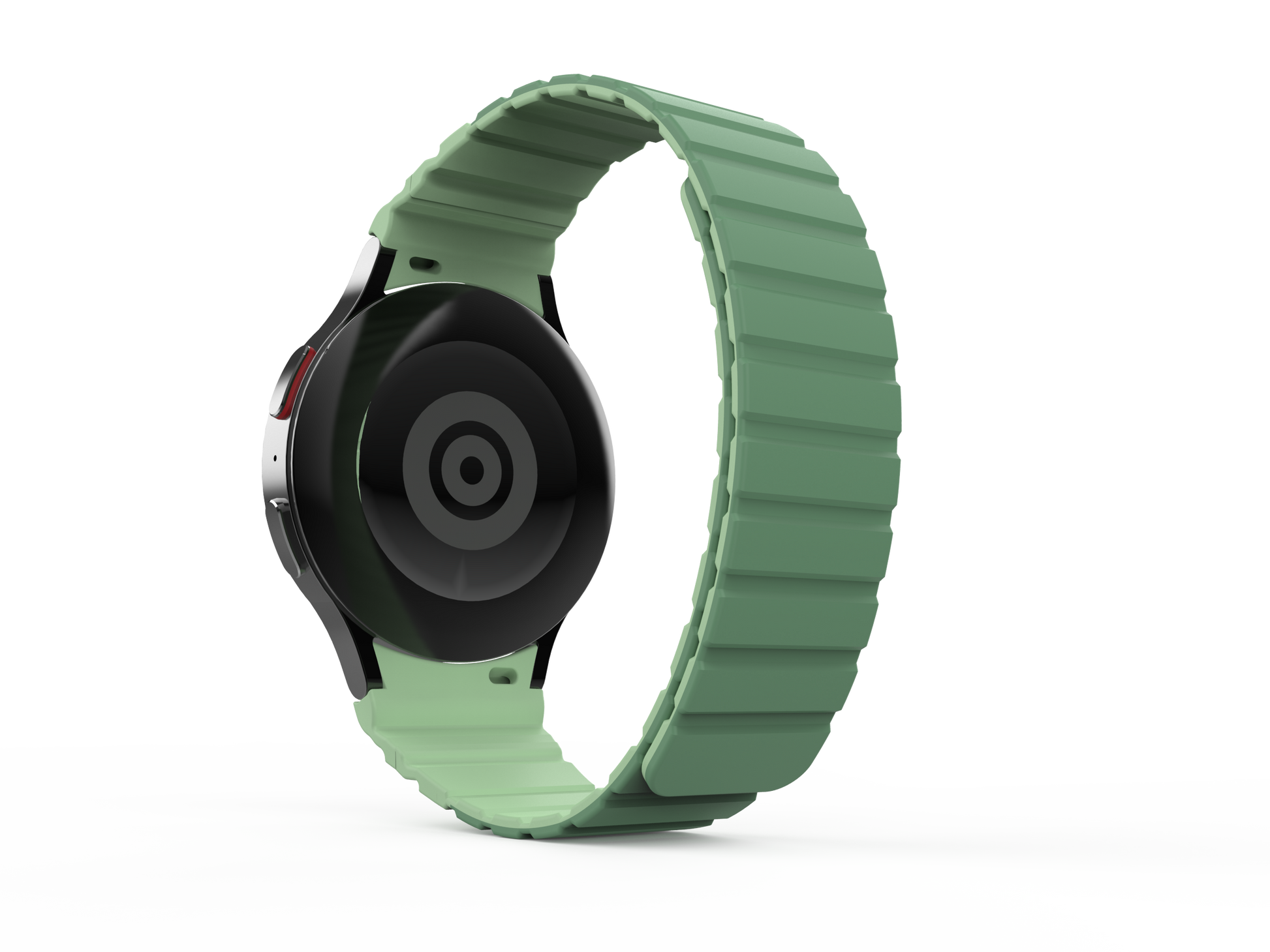 SYSTEM-S Armband 20 mm aus Silikon magnetisch für Samsung Galaxy Watch 5 4 in Grün