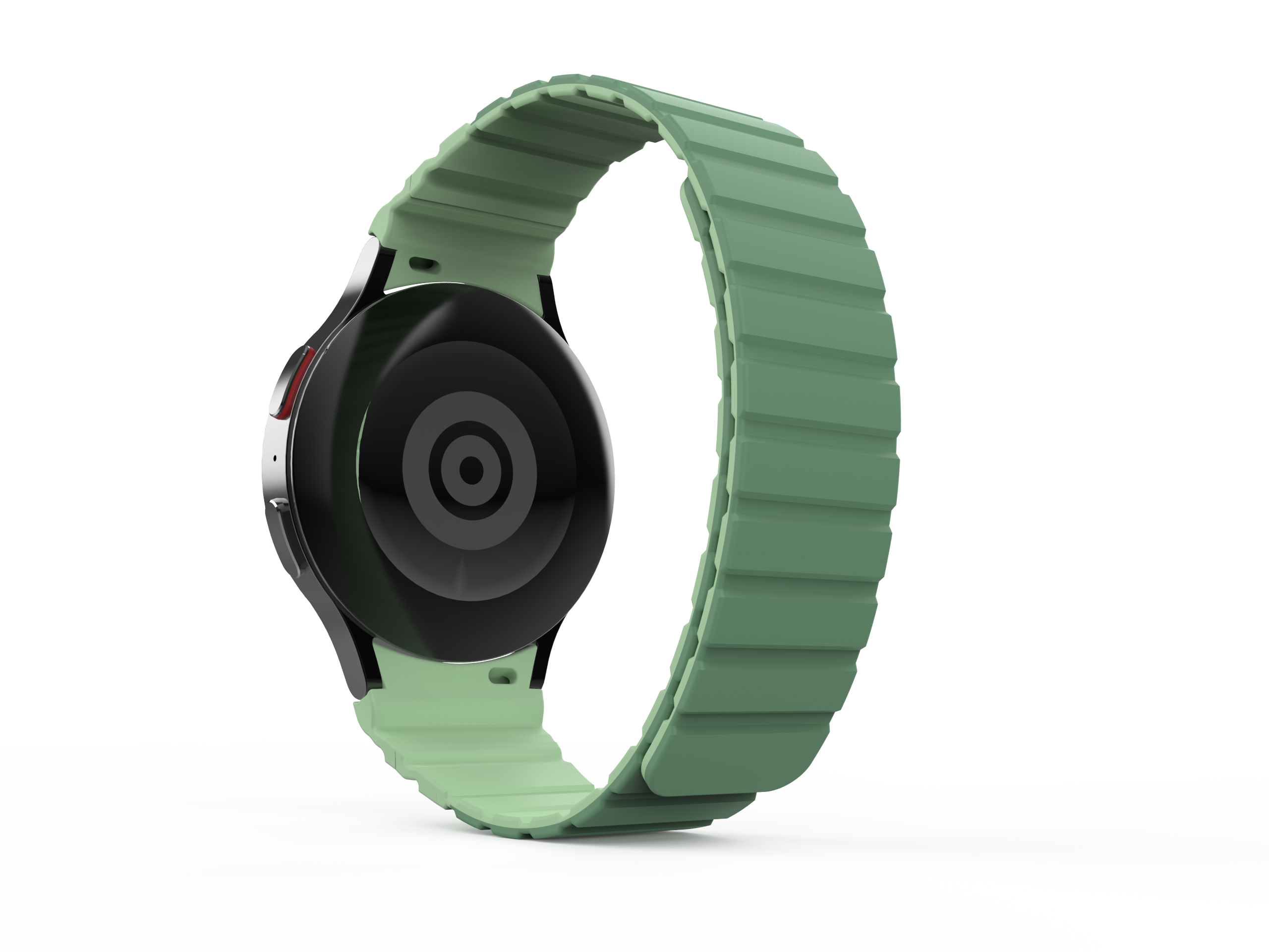 SYSTEM-S Armband 20 mm aus Silikon magnetisch für Samsung Galaxy Watch 5 4 in Grün