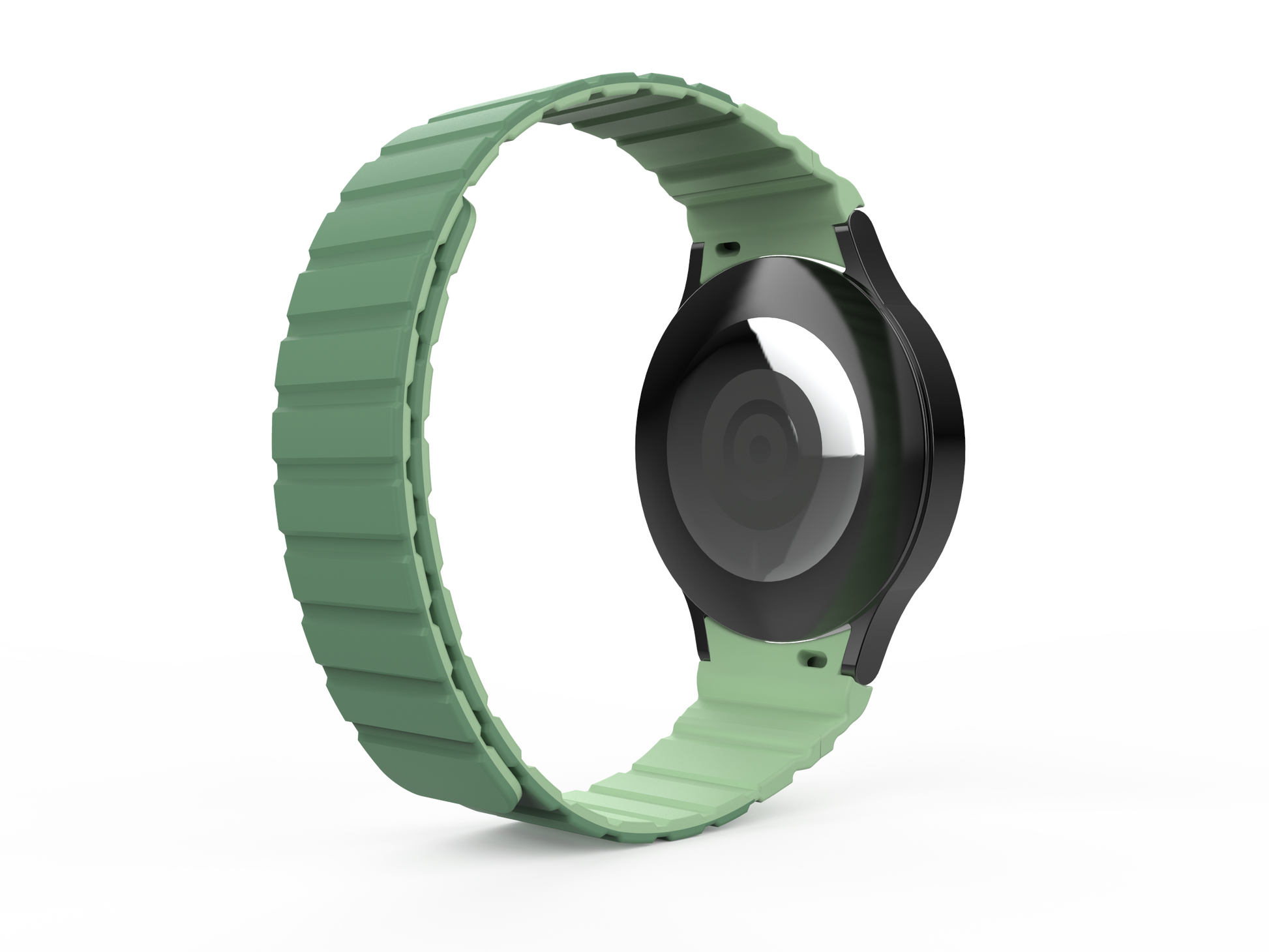 SYSTEM-S Armband 20 mm aus Silikon magnetisch für Samsung Galaxy Watch 5 4 in Grün