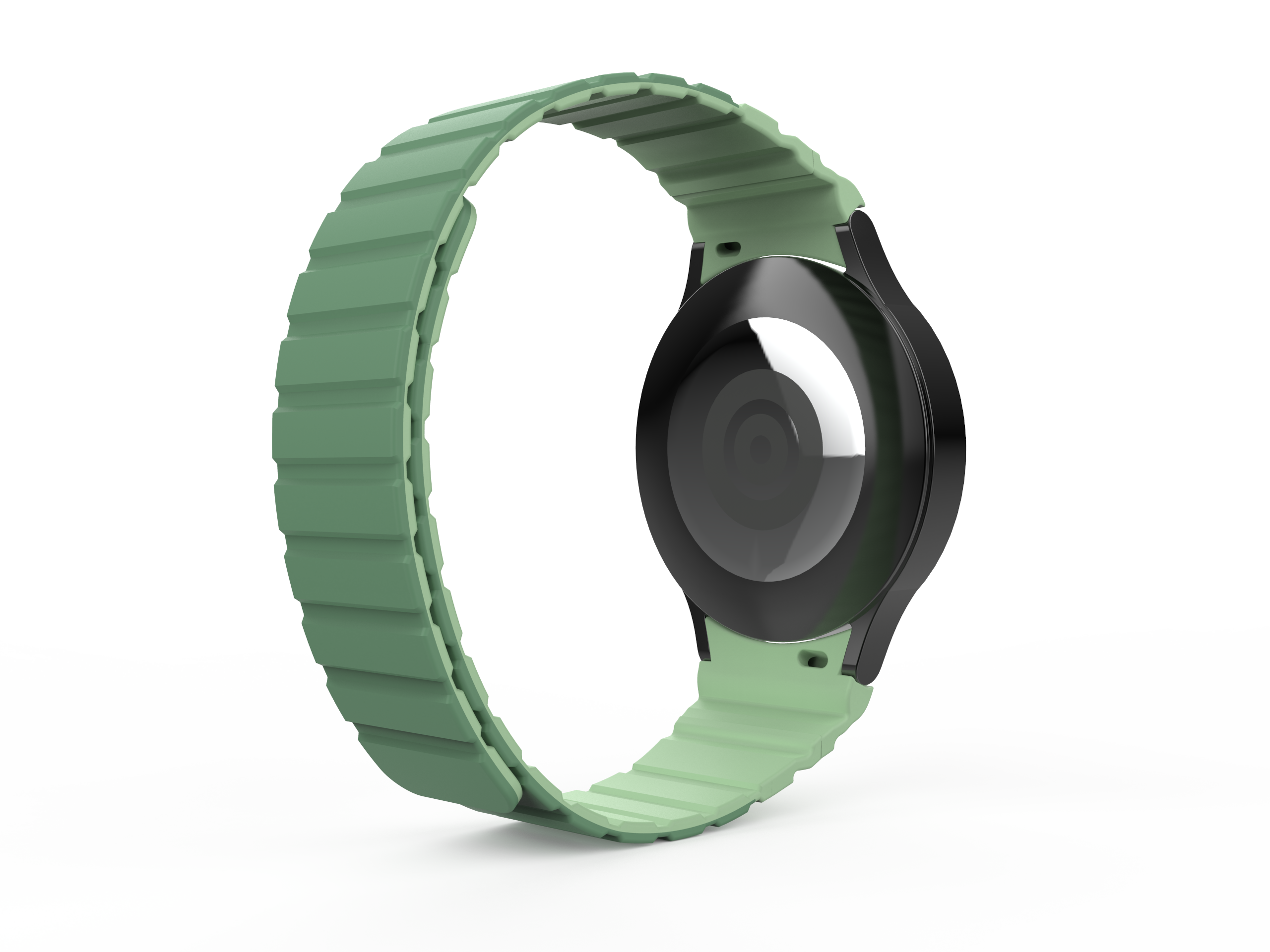 SYSTEM-S Armband 20 mm aus Silikon magnetisch für Samsung Galaxy Watch 5 4 in Grün
