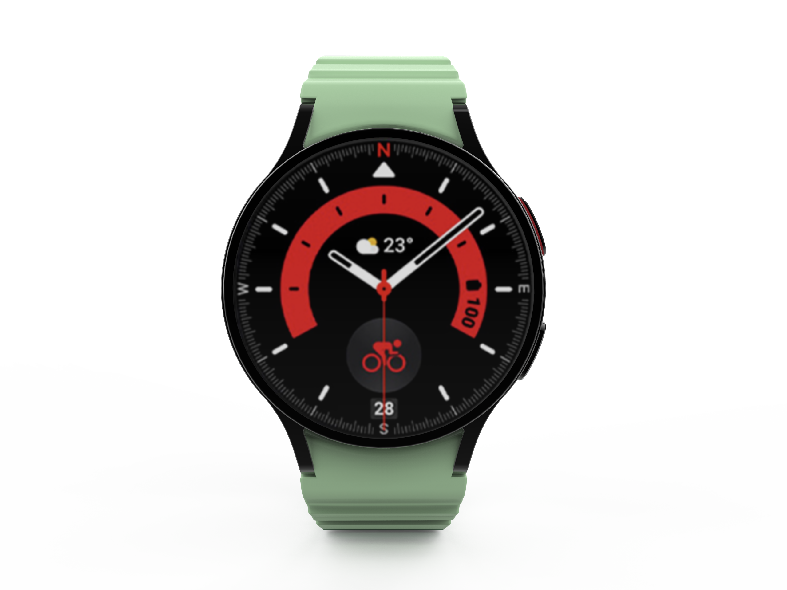 SYSTEM-S Armband 20 mm aus Silikon magnetisch für Samsung Galaxy Watch 5 4 in Grün