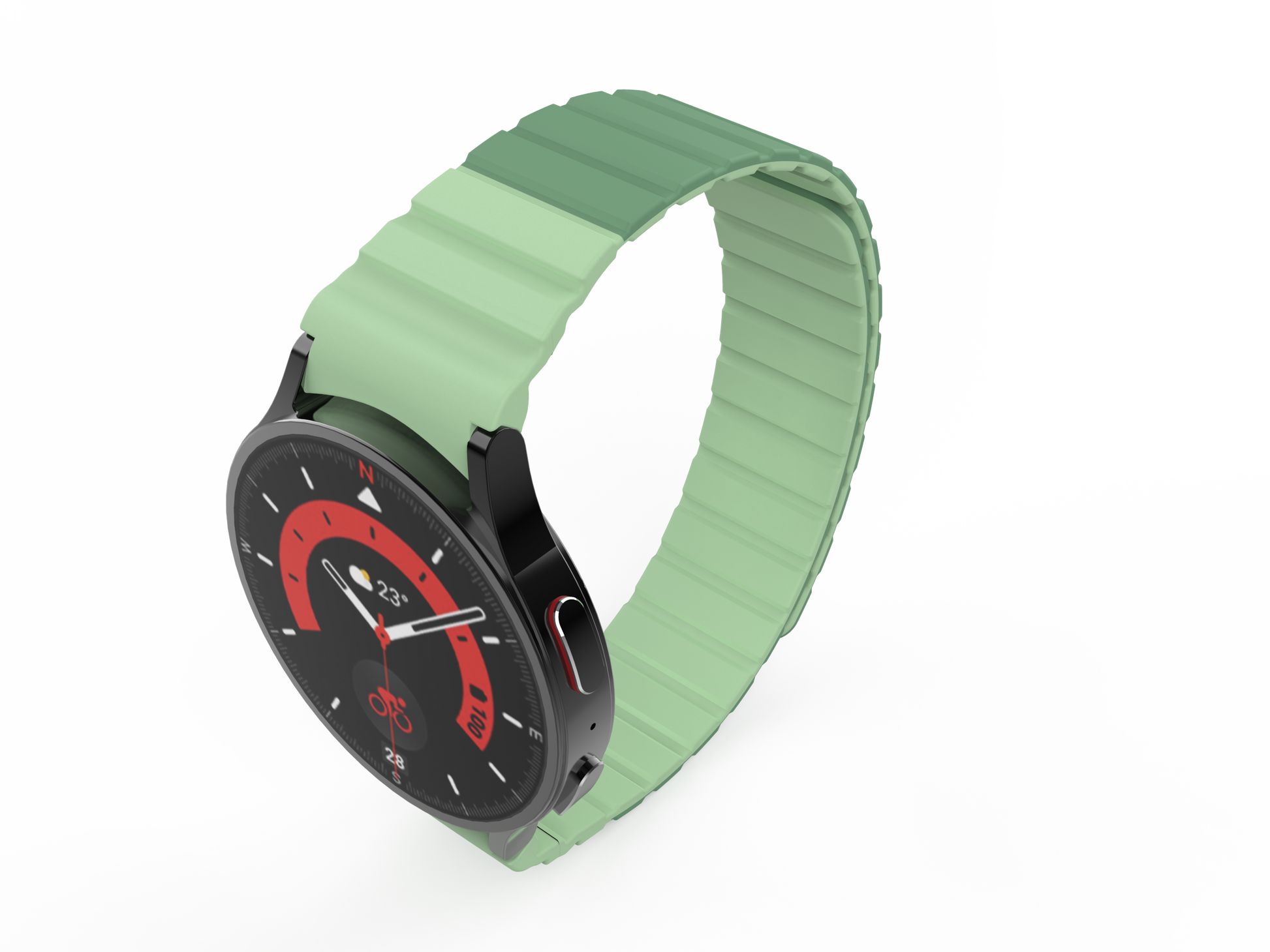 SYSTEM-S Armband 20 mm aus Silikon magnetisch für Samsung Galaxy Watch 5 4 in Grün