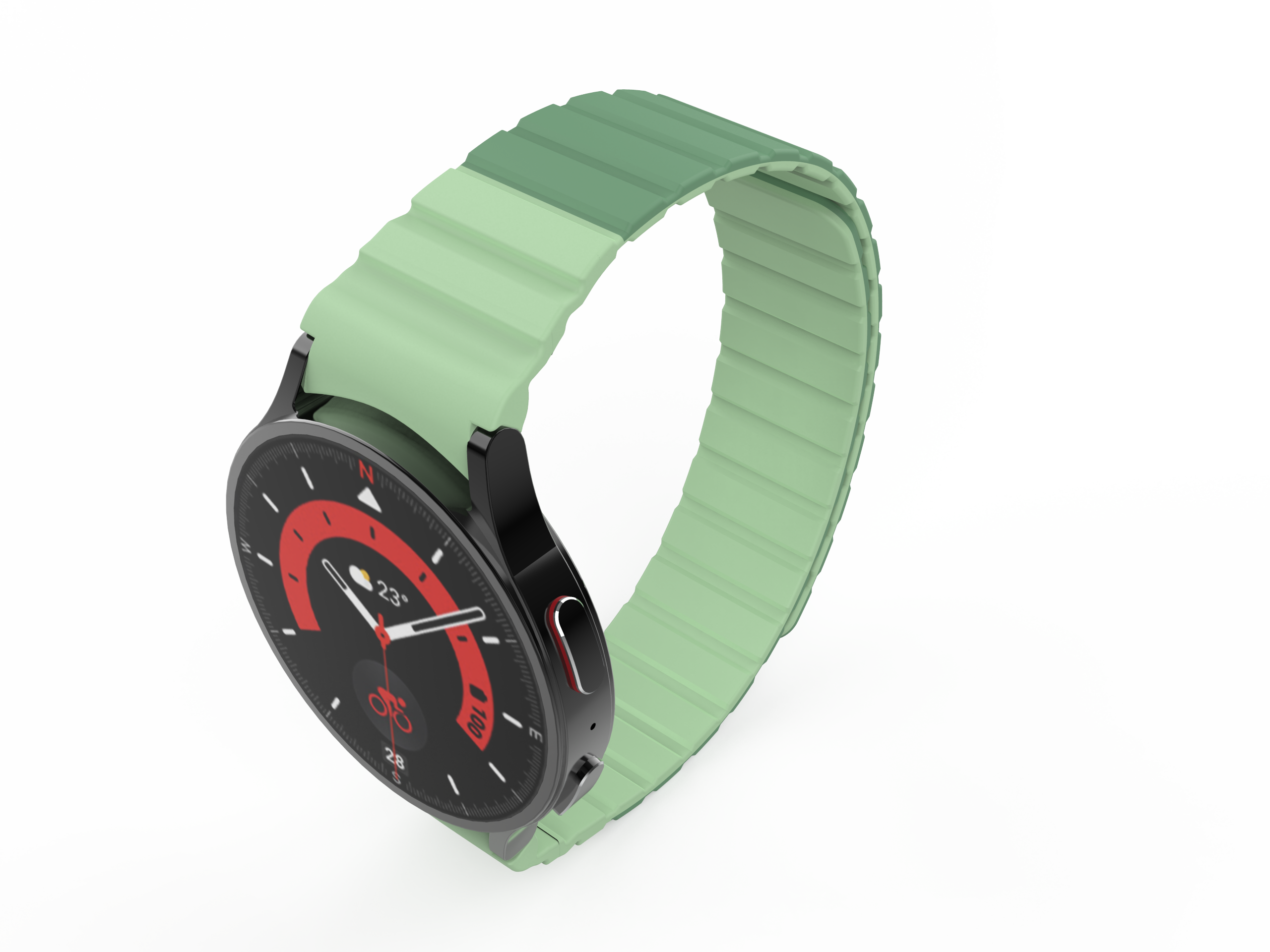 SYSTEM-S Armband 20 mm aus Silikon magnetisch für Samsung Galaxy Watch 5 4 in Grün
