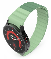 SYSTEM-S Armband 20 mm aus Silikon magnetisch für Samsung Galaxy Watch 5 4 in Grün