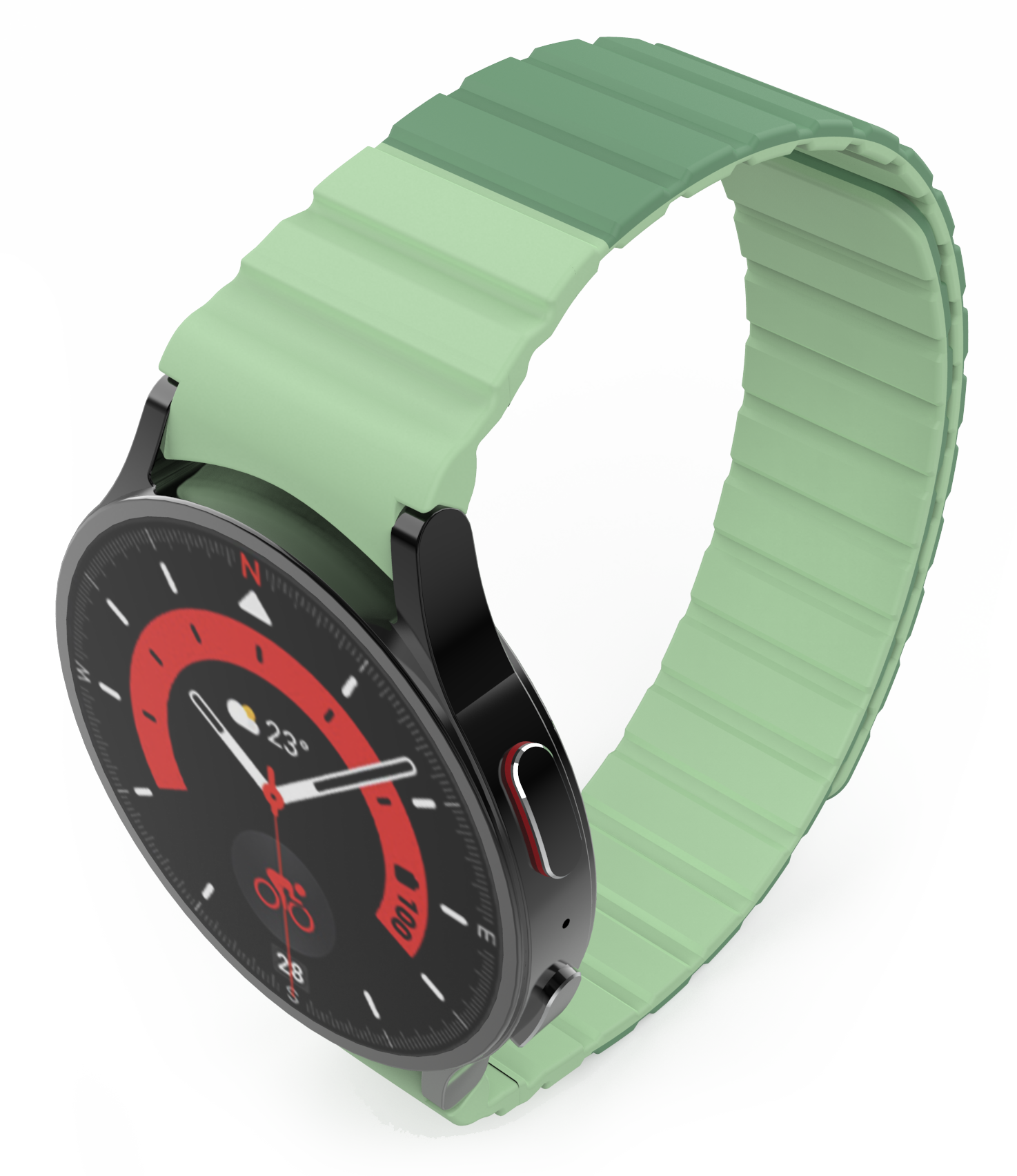 SYSTEM-S Armband 20 mm aus Silikon magnetisch für Samsung Galaxy Watch 5 4 in Grün