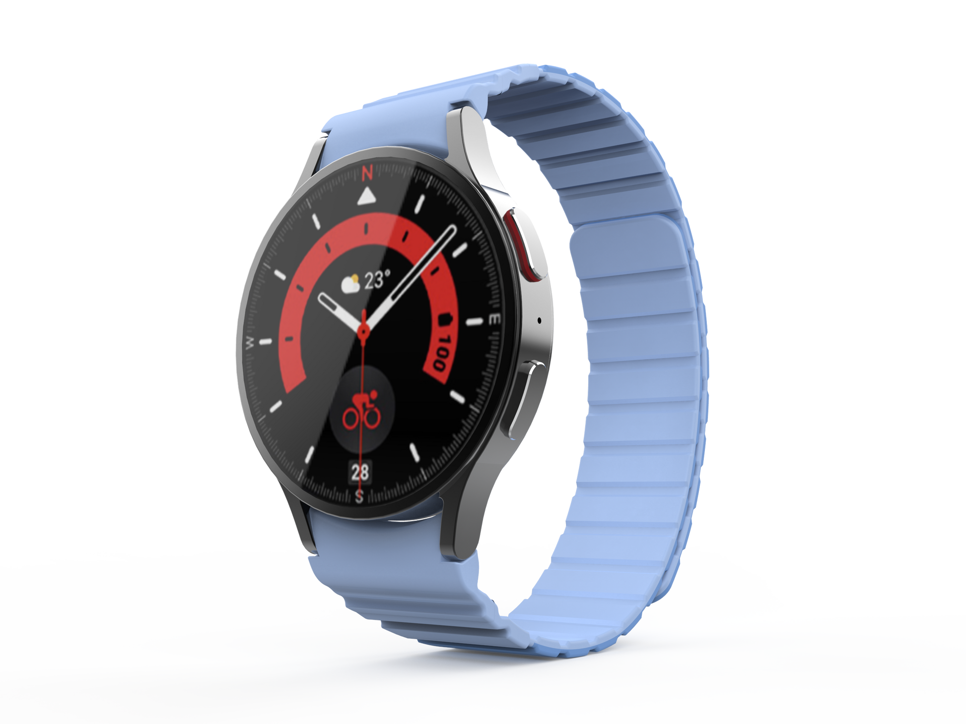 SYSTEM-S Armband 20 mm aus Silikon magnetisch für Samsung Galaxy Watch 5 4 in Blau