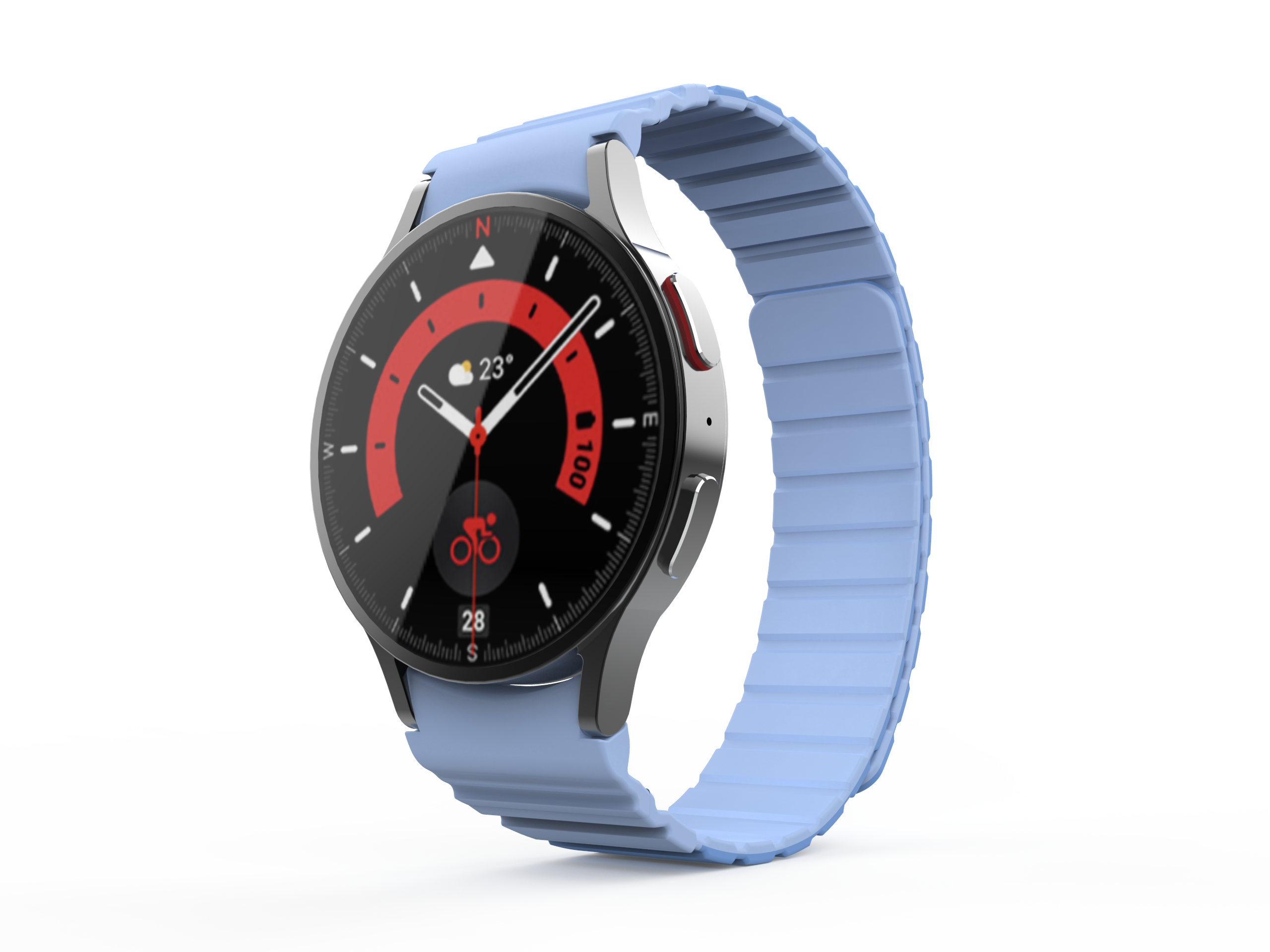 SYSTEM-S Armband 20 mm aus Silikon magnetisch für Samsung Galaxy Watch 5 4 in Blau