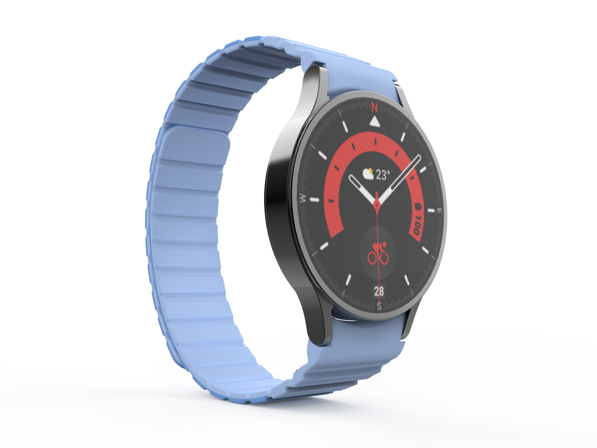 SYSTEM-S Armband 20 mm aus Silikon magnetisch für Samsung Galaxy Watch 5 4 in Blau
