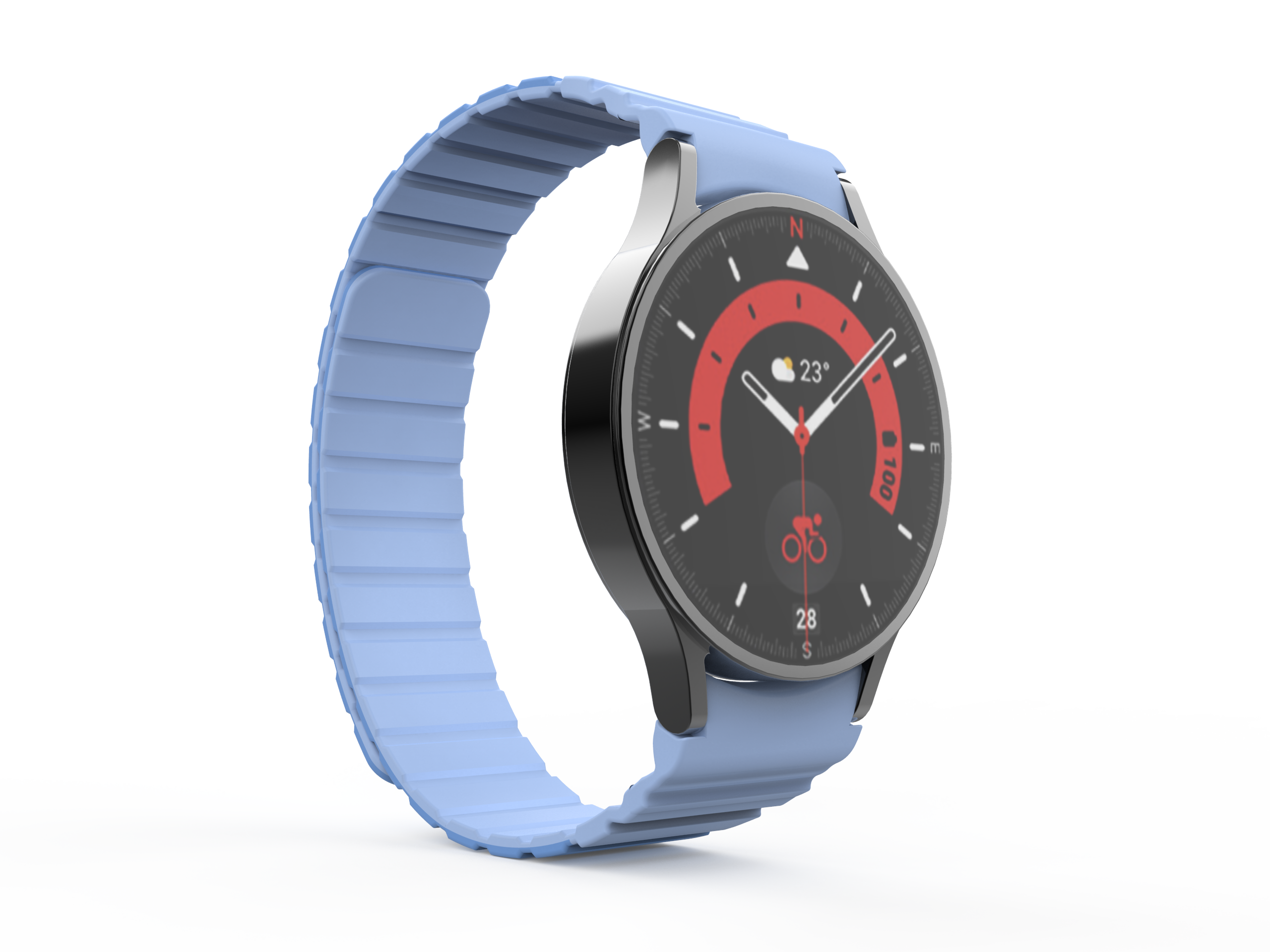 SYSTEM-S Armband 20 mm aus Silikon magnetisch für Samsung Galaxy Watch 5 4 in Blau